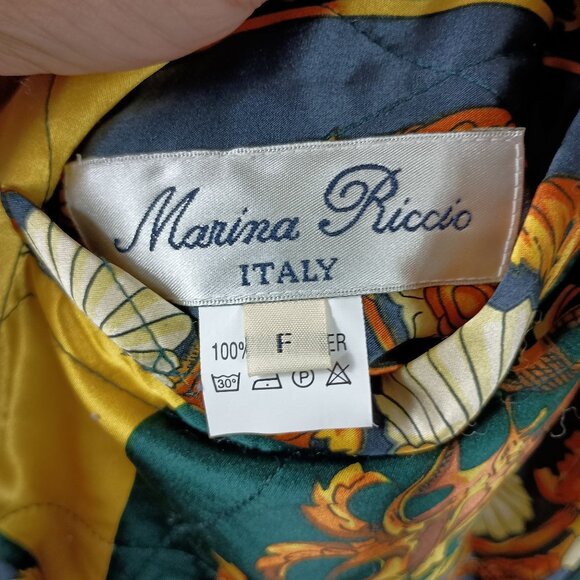 Vintage Reversible Jacket Womens XL Italian Scarf Print Quilted 80s Art to Wear - Picture 7 of 15